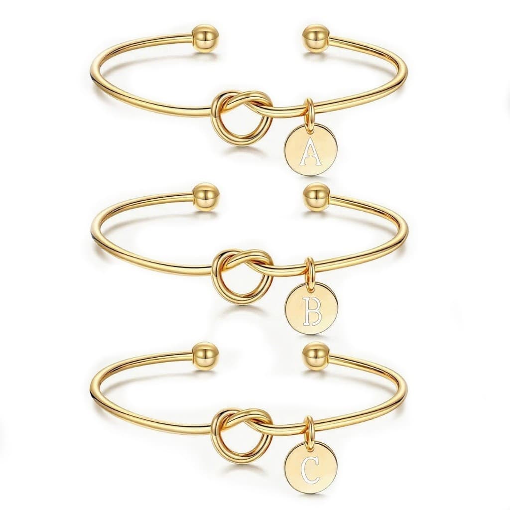 Pulseira Feminina Dourada com Letra Inicial Ajustável Bracelete Personalizado Elegante Minimalista Presente Fashion