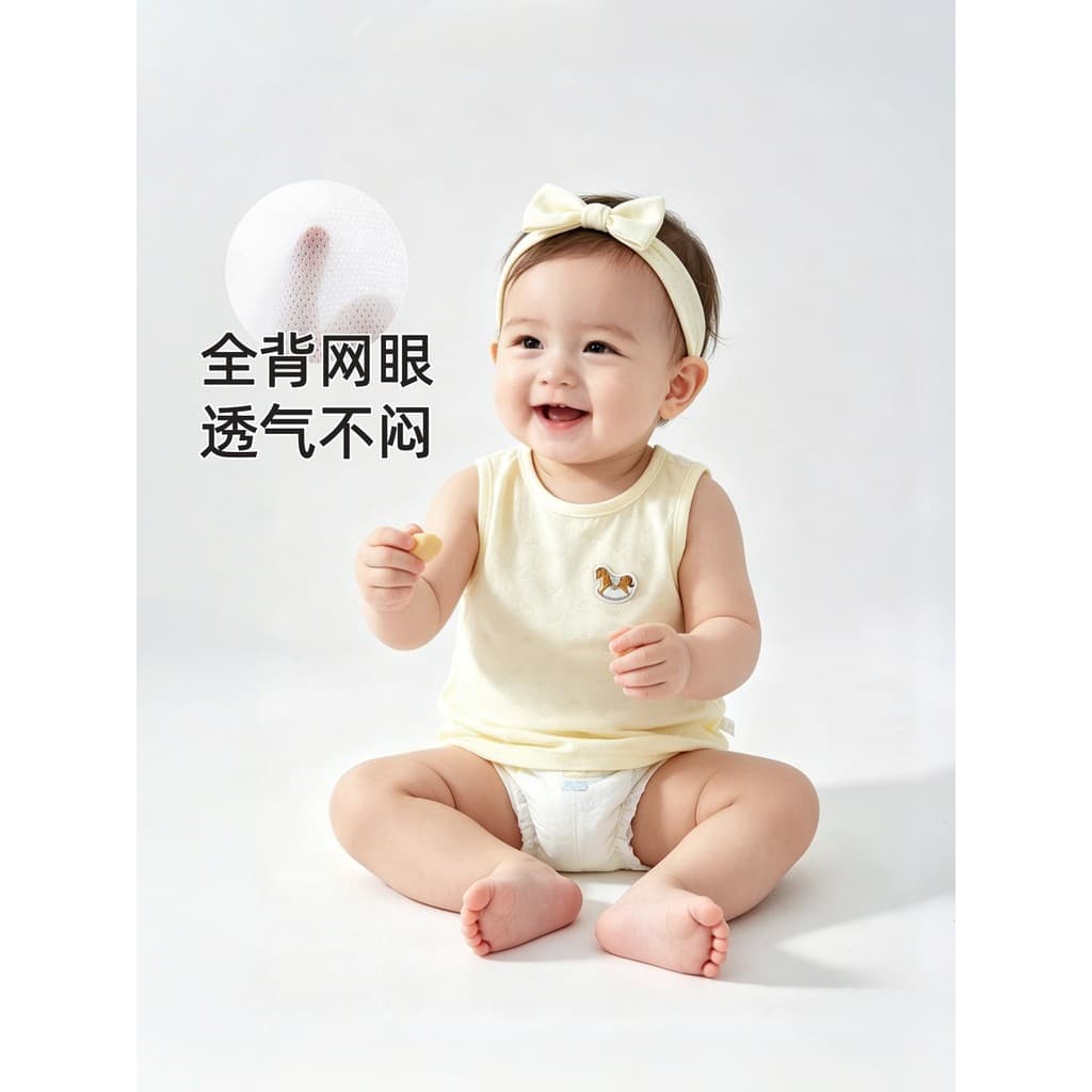 Colete de bebê roupa interior proteção da barriga verão pequeno estilingue bebê puro algodão classe a obstáculos verão f