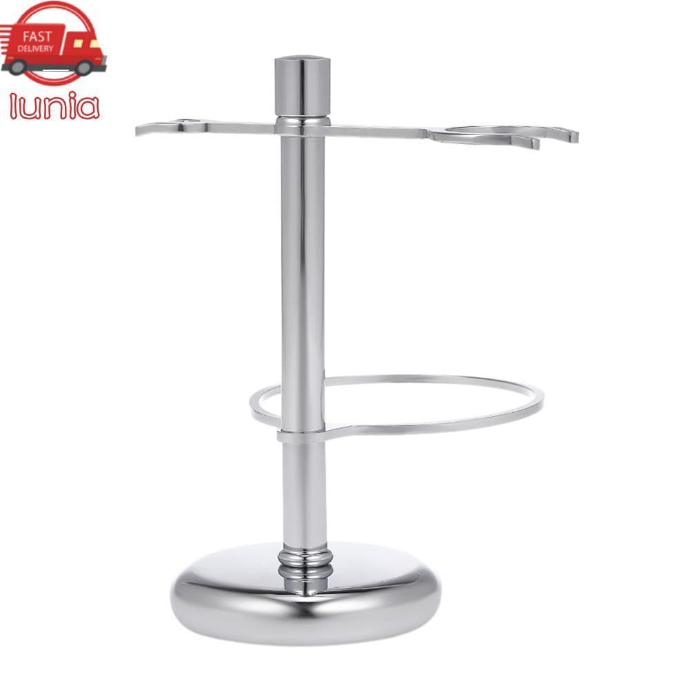 lunia.br Suporte de barbear 2 em 1 de aço inoxidável para escova de barbear e tigela de sabão Kit masculino conjunto de