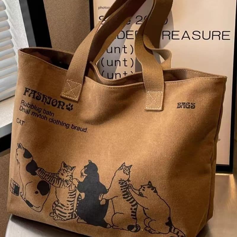 Nova bolsa de lona de grande capacidade para mulheres, versão coreana 2026, bolsa de ombro fashion, estilo japonês, bols