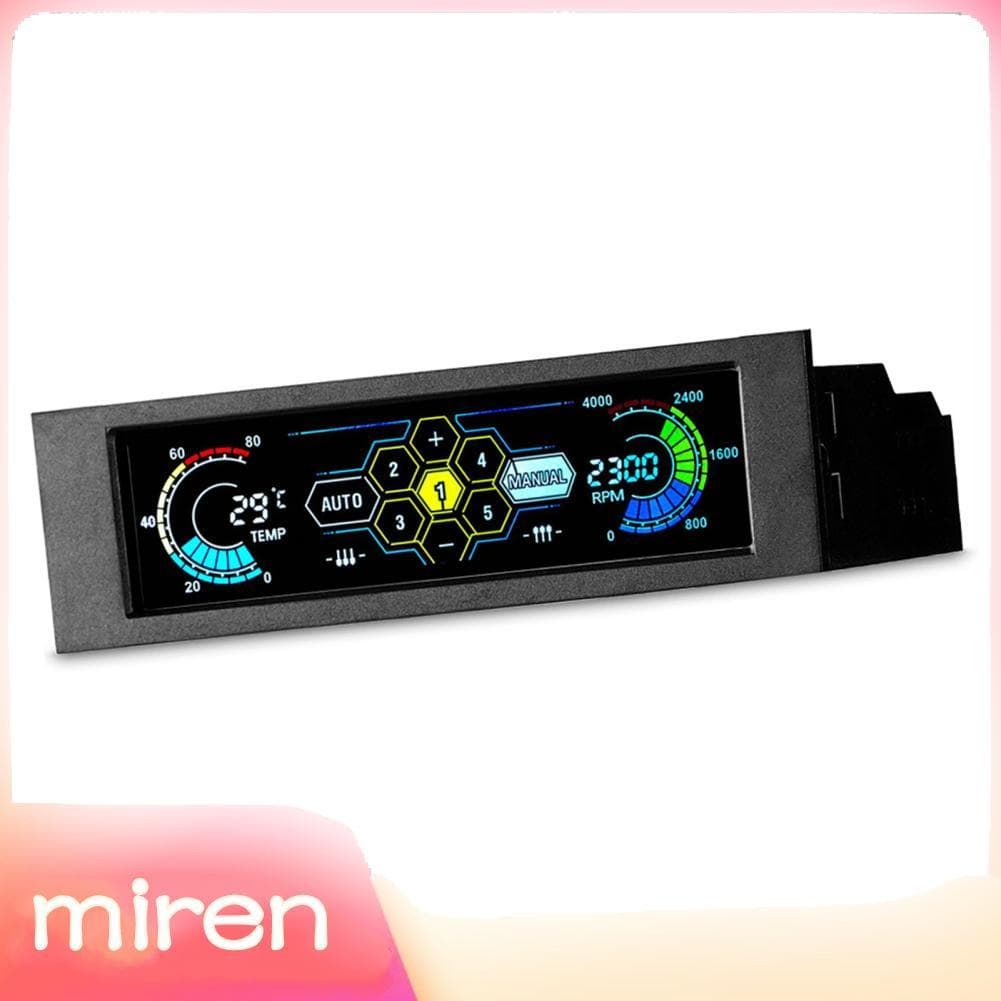 Miren.br Controlador de ventilador PC tela sensível ao toque de 5,25 polegadas com 5 canais 10W por canal Controle