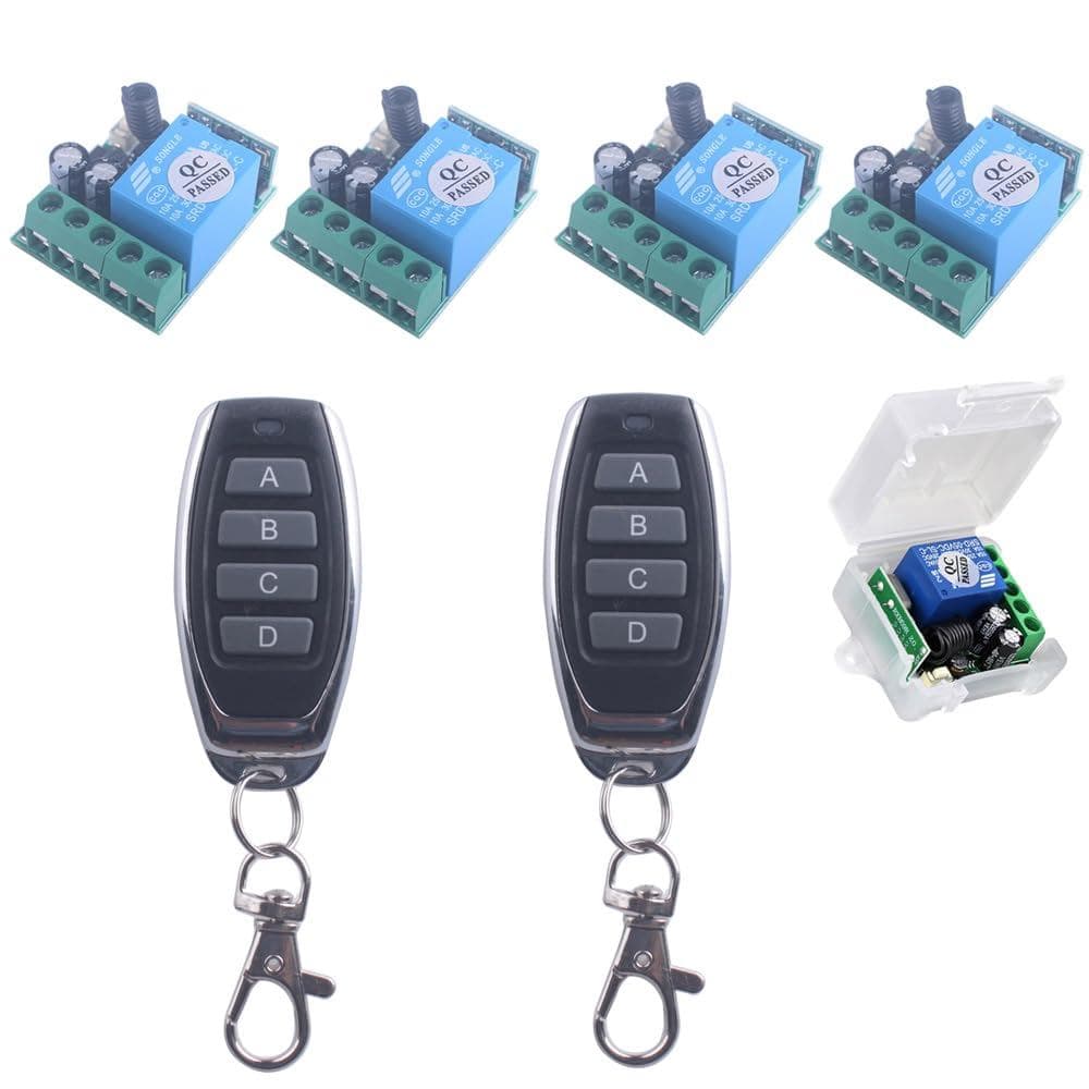 Mini Interruptor Remoto Sem Fio 6V/12V/24V/10A, Interruptor de Luz Remoto com Relé, Controle Sem Fio RF de Longo Alcance