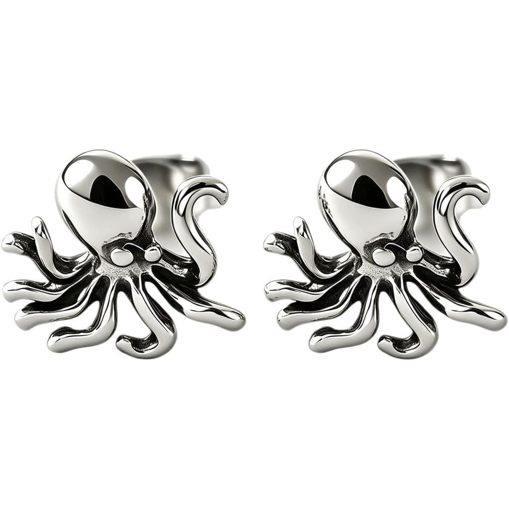 Brincos de Piercing Corporal Punk Xusamss em Aço Inoxidável com Design de Polvo