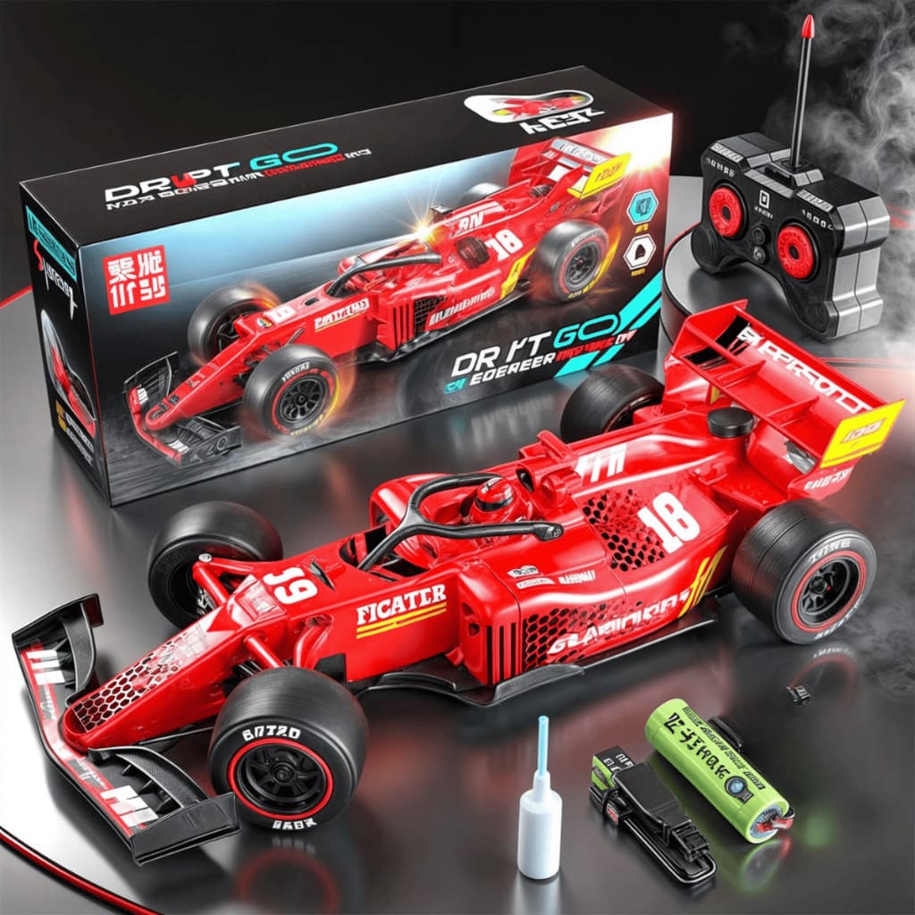 Brinquedo Carrinho Formula 1 Corrida Controle Remoto Recarregavel Solta Fumaça Super rapido