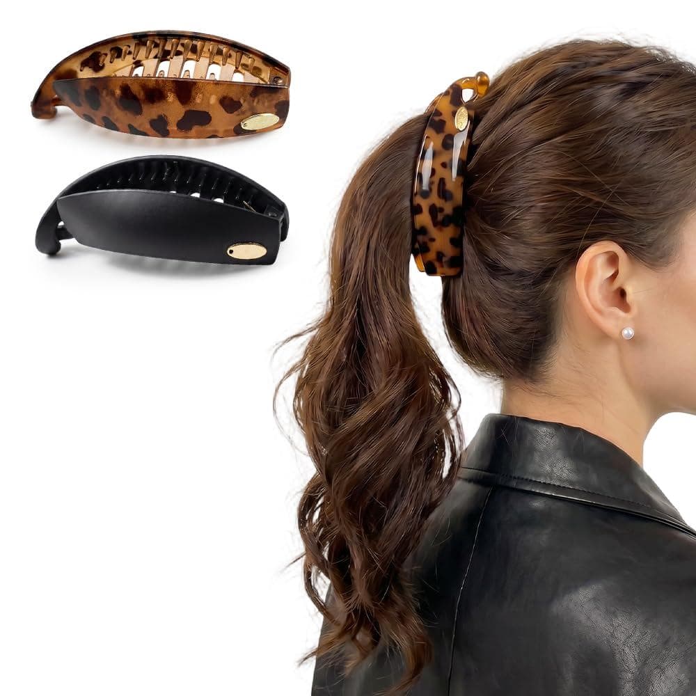 Presilhas de Cabelo Banana Antiderrapantes, Novas Presilhas Banana Pequenas 2026 para Cabelos Finos, Presilhas de Cabelo
