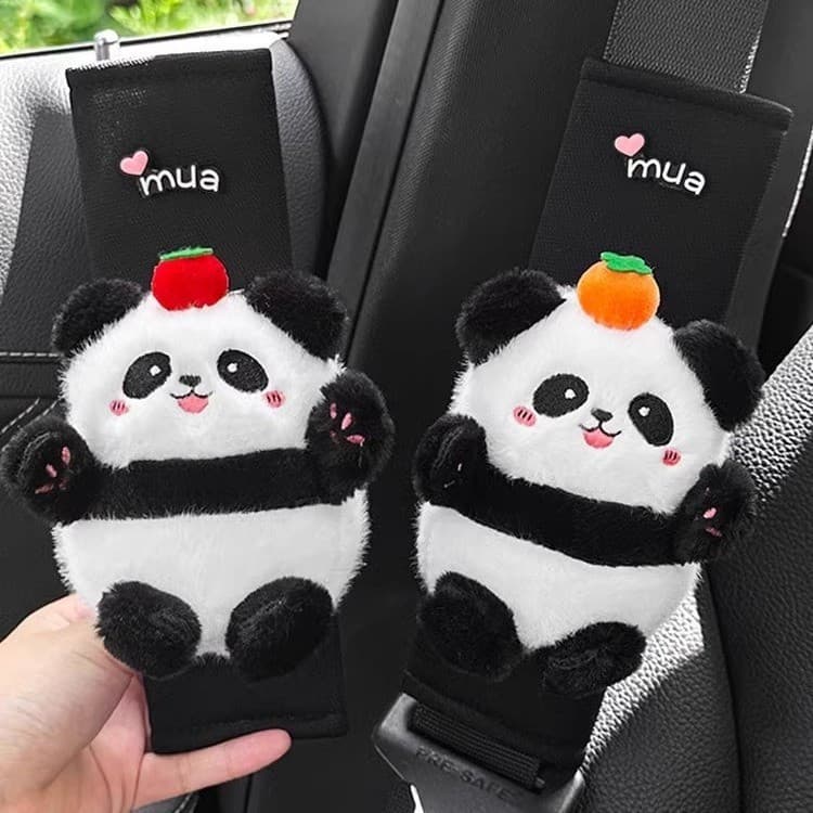 2 pçs bonito dos desenhos animados Panda cinto de segurança do carro capa de ombro criança Anti-estrangulamento capa pro