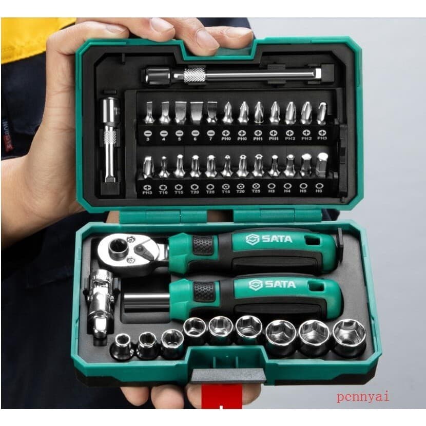 Chave de Torque de catraca/soquete métrico/Bit de chave de fenda Total 38 conjuntos 05498