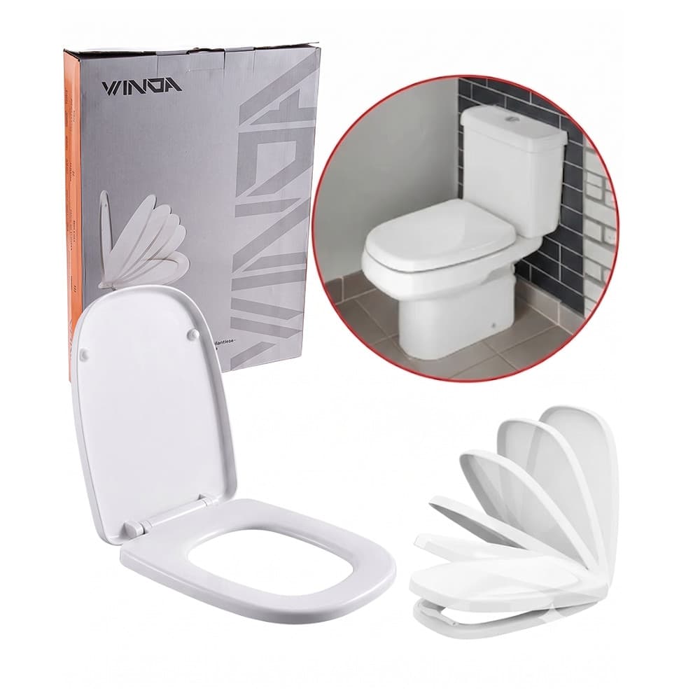 Tampa De Vaso Sanitário Branco Fechamento Lento Design Moderno