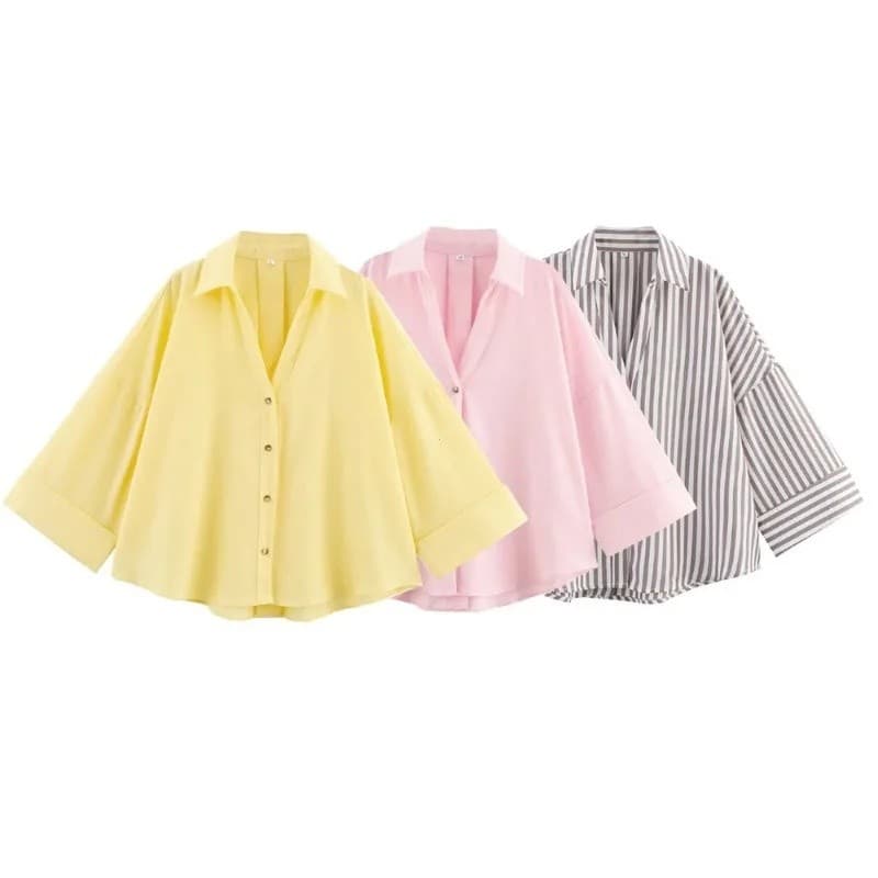 2025 Moda Feminina Camisa de Tricô Fino com Detalhes em Crochê Floral Casual Slim de Manga Curta Primavera Verão