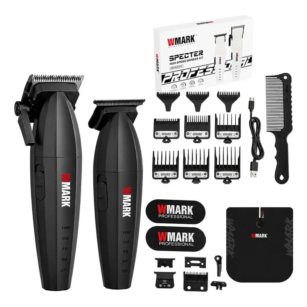 Kit Wmark Ng8632 Preto Máquina De Corte + Acabamento Profissional 9000RPM