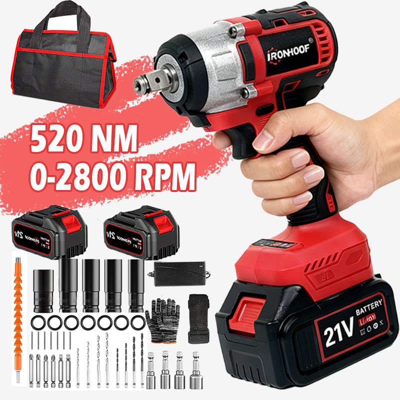 Chave De Impacto A Bateria Parafusadeira Elétrica Profissional Bivolt 520NM