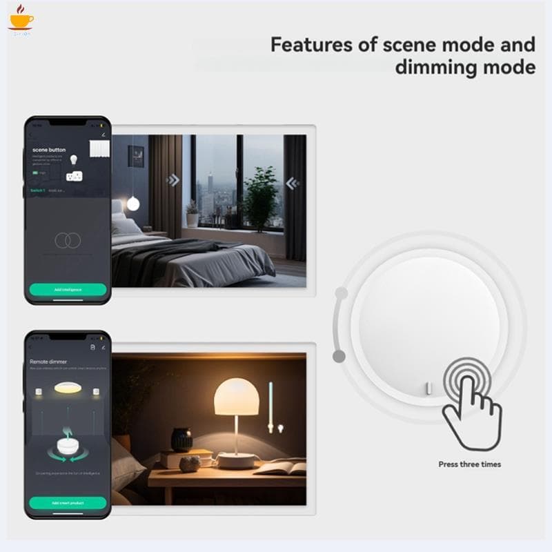 Interruptor De Botão Inteligente Tuya ZigBee Sem Fio Para Automação Residencial , Criação De Cena Via Aplicativo Smart L