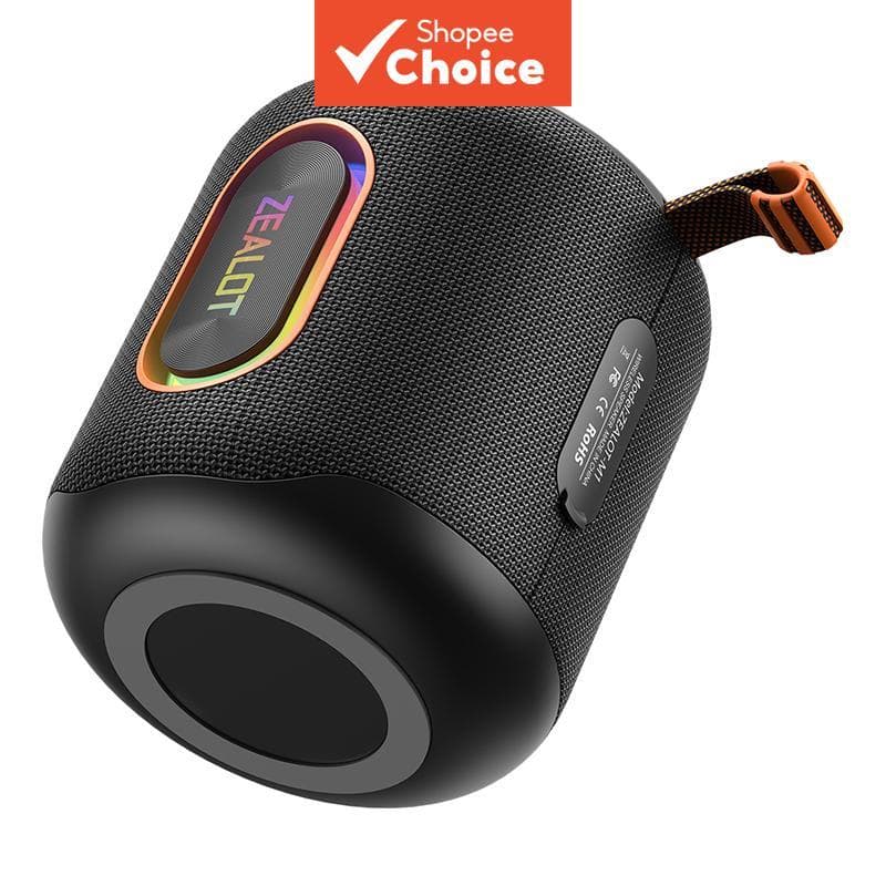 Caixa de Som Bluetooth ZEALOT M1 30W 6000mAh IPX6 à Prova d’Água, RGB LED TWS Estéreo, Graves Potentes, Bluetooth 5.4