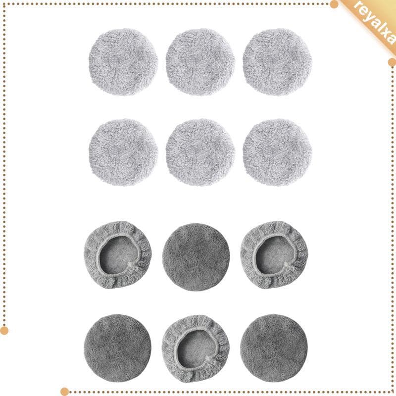 [Reyalxa] Conjunto De Almofadas De Limpeza Redondas De Microfibra Grossa Com 6 Laváveis E Reutilizáveis Para Modelo De R