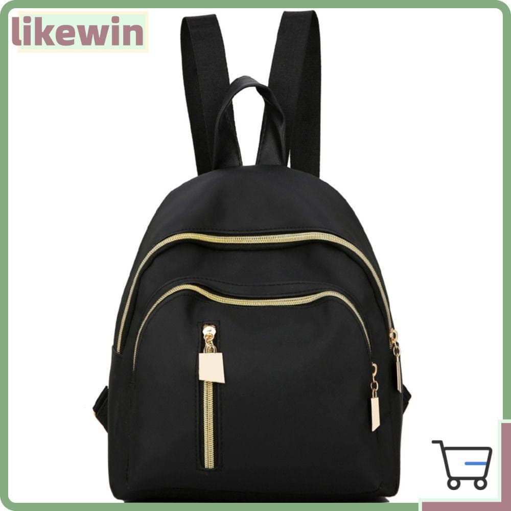 Mochila Feminina KIND , Bolsa De Viagem Simples De Grande Capacidade , Escolar Portátil Preta Moderna