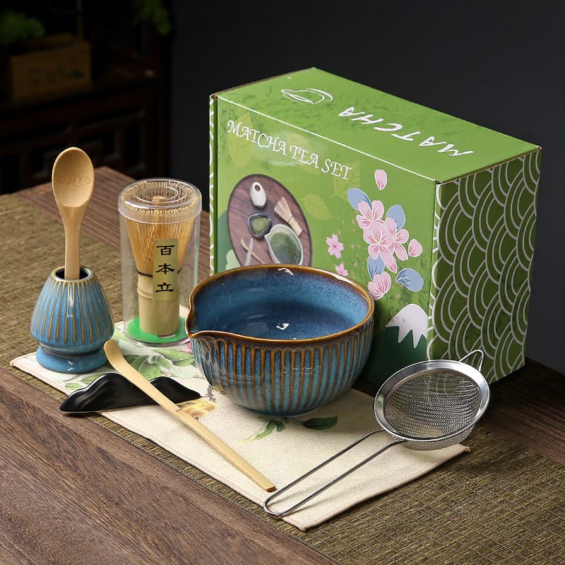 Matcha tigela de cerâmica estilo japonês matcha conjunto chá Shaker Baibenli bambu matcha escova canção dinastia cerimôn
