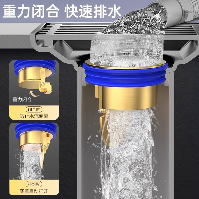 Ralo de piso totalmente em cobre, anti-entupimento e anti-odor, núcleo de ralo de piso para banheiro, dispositivo anti-o