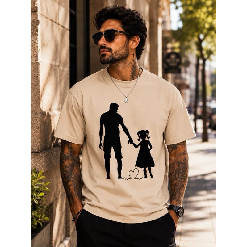 Camiseta Masculina Pai e Filha Estampada Amor de Pai Presente Dia dos Pais Casual Basica Personalizada Familia
