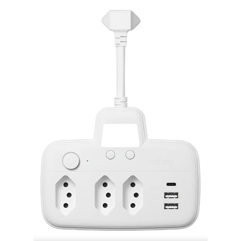 Filtro de Linha Curto 3 Tomadas 2 USB Type-C Bivolt 2200W com Luz Noturna
