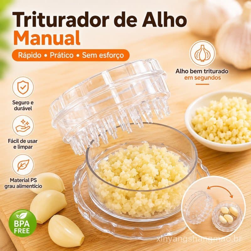 Prensa de Alho Manual, Material de Grau Alimentício Livre de BPA, Picador e Esmagador de Alho Multifuncional, Utensílio