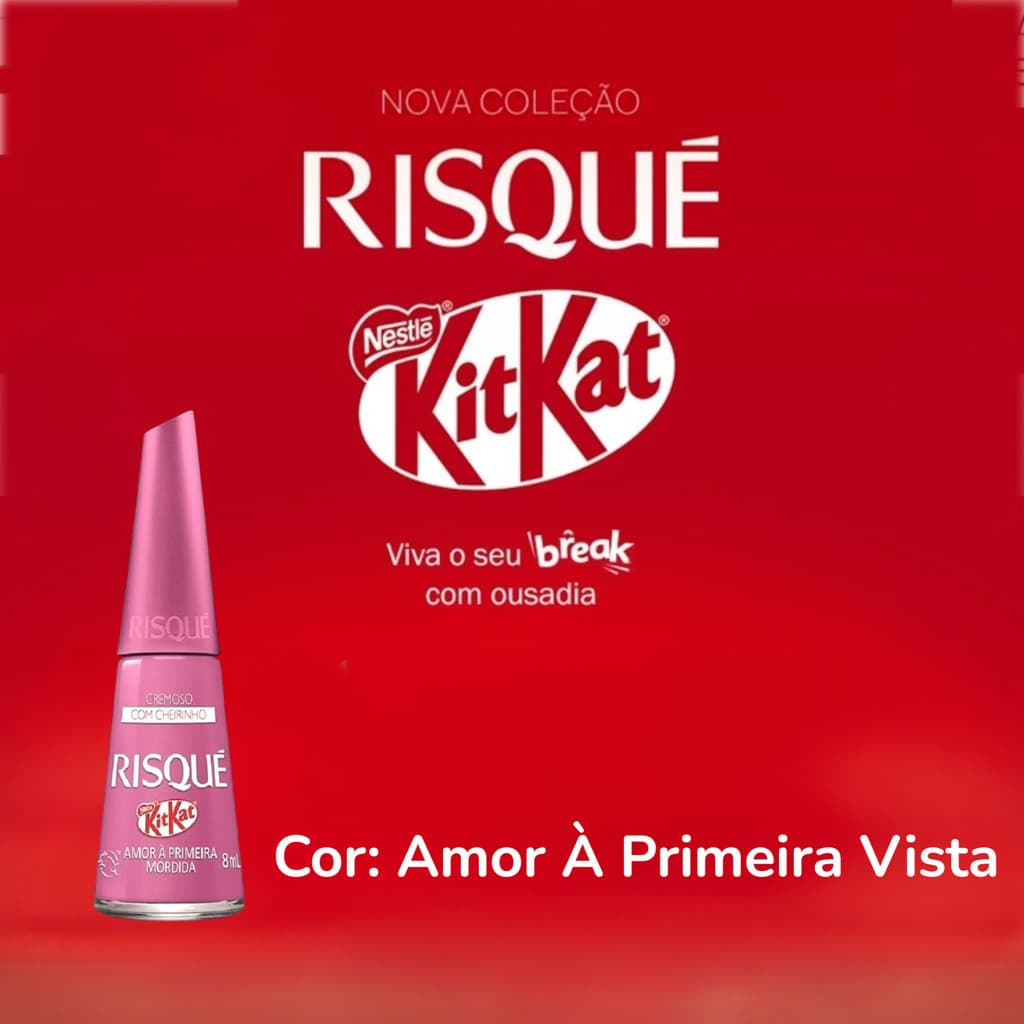 Esmalte Risqué & KitKat – Amor à Primeira Mordida - Rosa