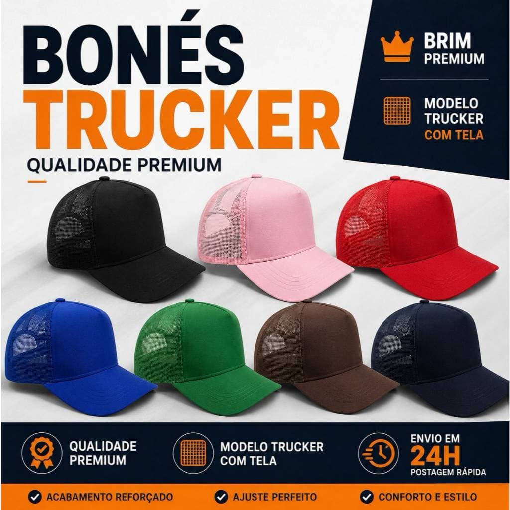 KIT BONÉ TRUCKER COM TELA ESTILO SNAPBACK NEW YORK DIVERSAS CORES ESTILO E CONFORTO UNISSEX FEMININO E MASCULINO