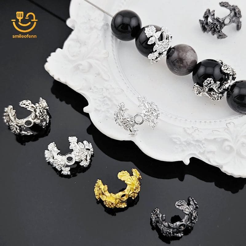 smileofenn Liga De Zinco Rosa Videira Espaçador Contas 10 Pçs Requintado Padrão Presente Ideal Para DIY Pulseira Nelace