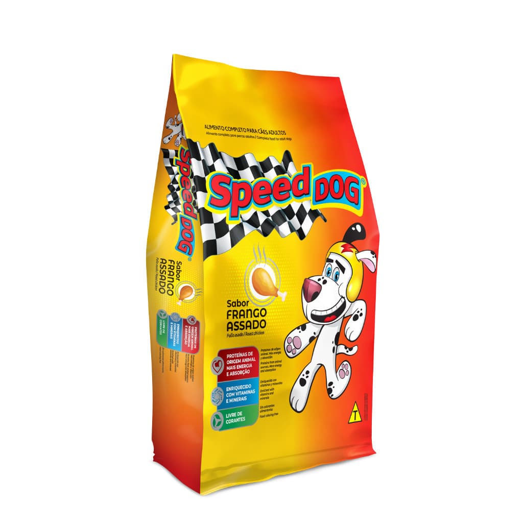 Ração Speed Dog Sabor Frango Assado Sem Corantes Artificiais Cães Adultos 15kg