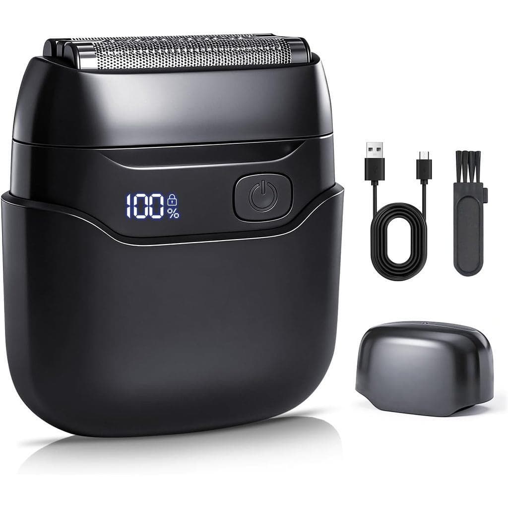 Barbeador elétrico masculino, barbeador sem fio com 3 lâminas flutuantes, barbeador masculino à prova d'água IP7.