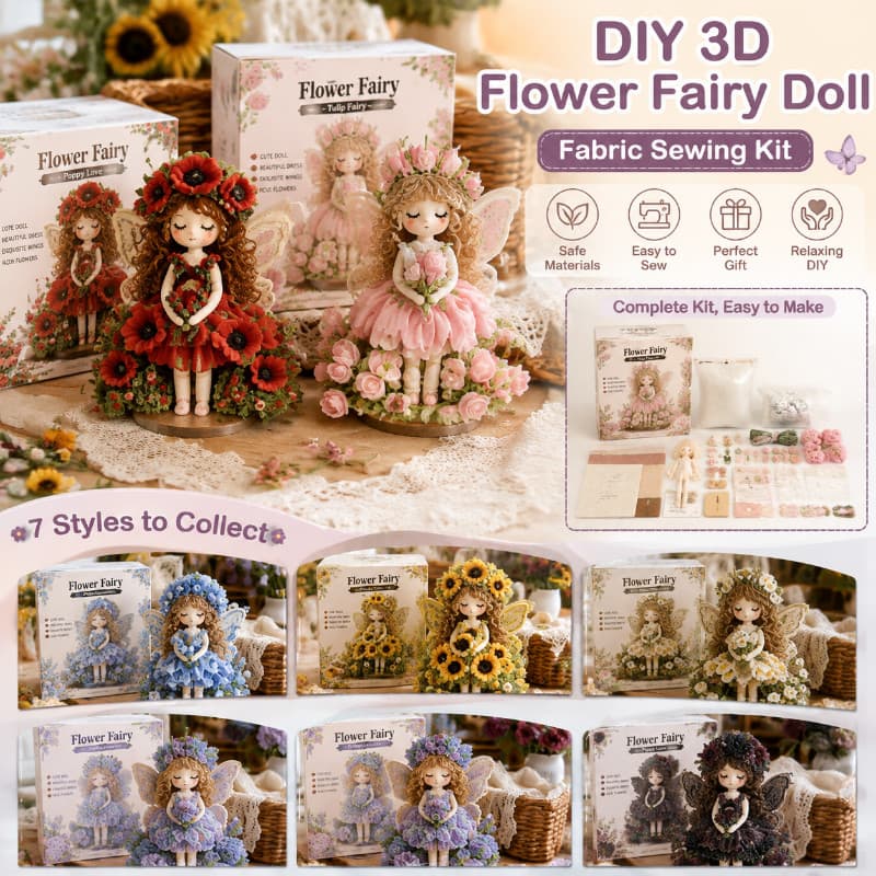 Kit De Boneca De Fada De Flor Artesanal-Artesanato De Costura De Tecido 3D DIY Para Crianças E Adultos Iniciantes