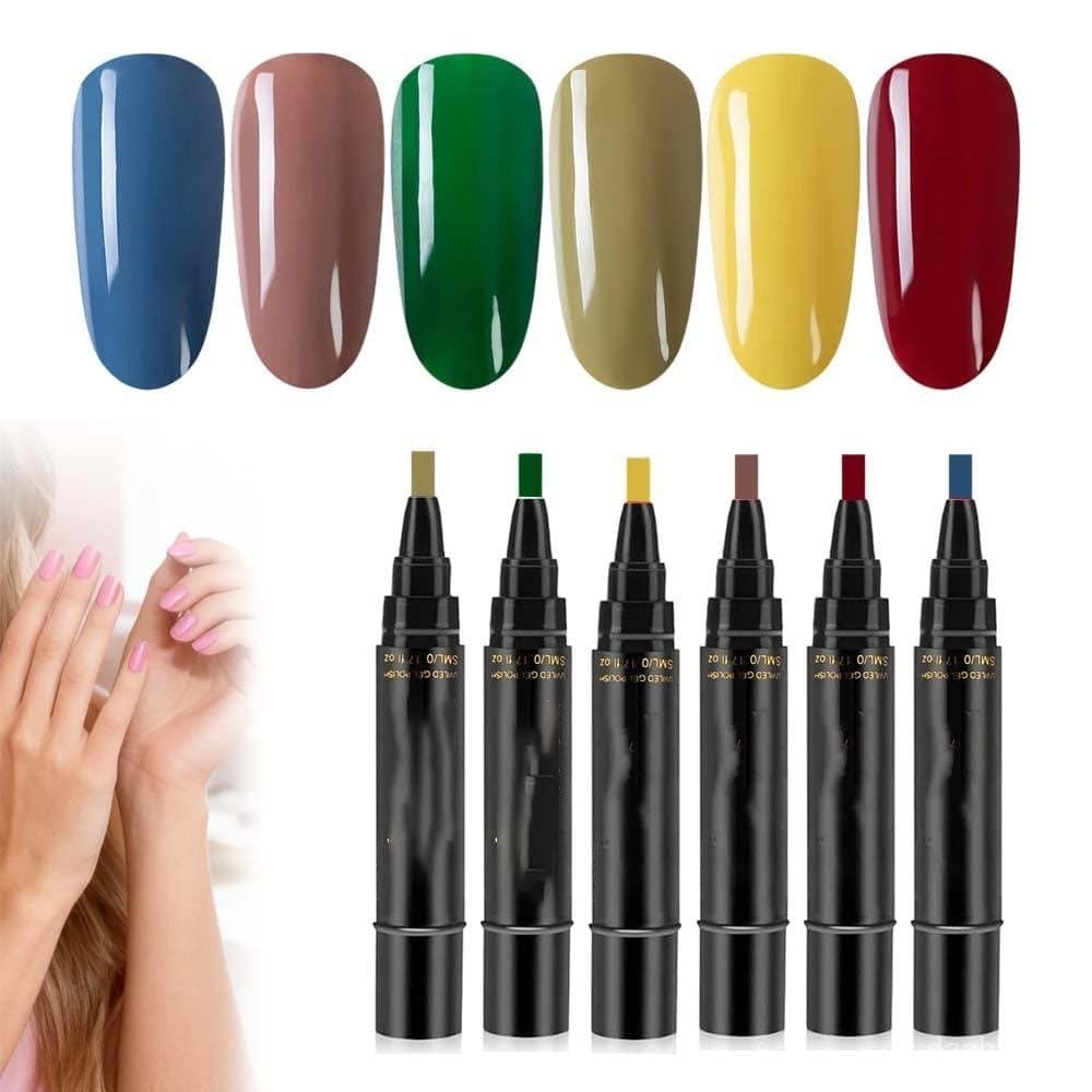 Conjunto de canetas de esmalte, nova caneta de esmalte 3 em 1 modelo 2026, de secagem rápida, caneta de gel para esmalte