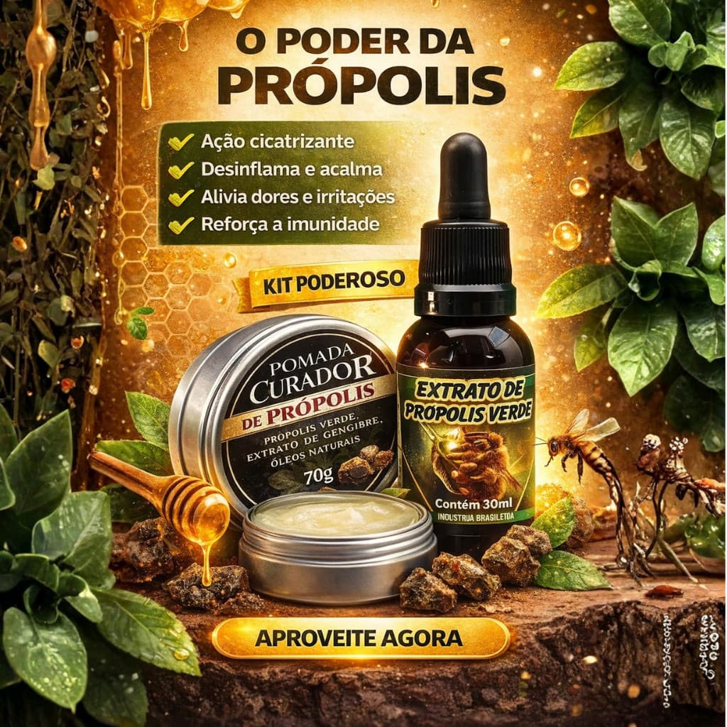 Dupla Própolis em dobro Extrato de Própolis Verde + Pomada De Própolis