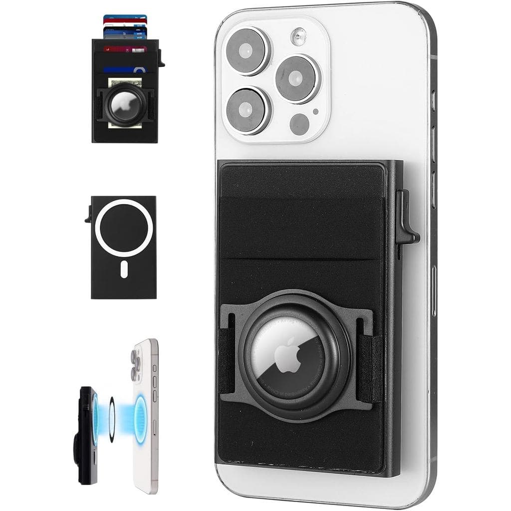 Carteira para Homens, Carteira Masculina com Suporte para AirTag, Carteiras Ridge para Homens |   Carteira magnética par