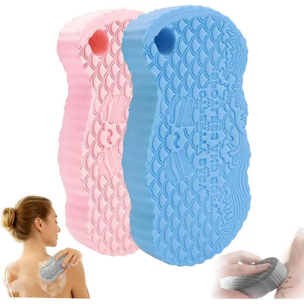 Esponja Mágica Esfoliante para Banho, Esfoliante Corporal 3D Super Macio, Remove Pele Morta, Não Tóxico e Sem Odor, Adeq