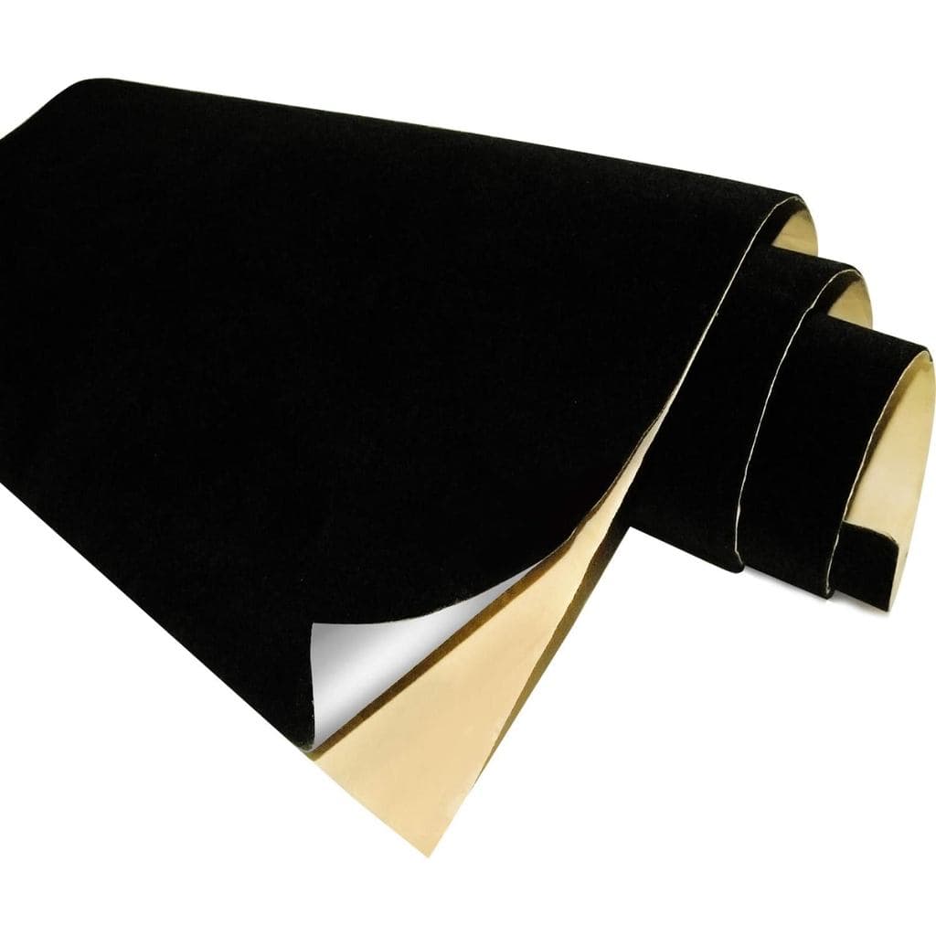 Folhas de Veludo Autoadesivas Pretas para Artesanato, Caixas de Joias, Forros de Gavetas - 2 Peças x (17,3" x 39,3")