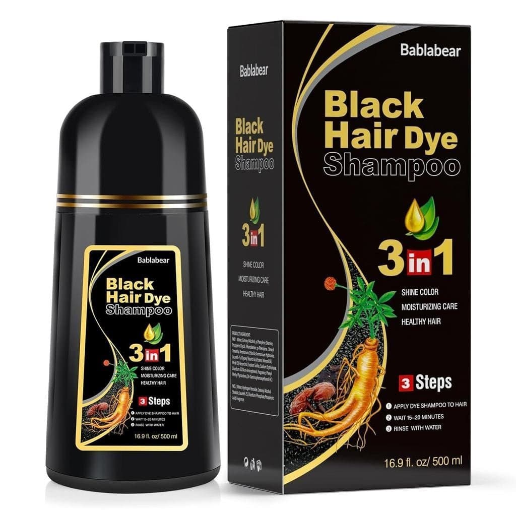 Shampoo Tintura de Cabelo Bablabear, adequado para cabelos grisalhos, unissex, cobre os cabelos grisalhos. 500ml EHEN I7