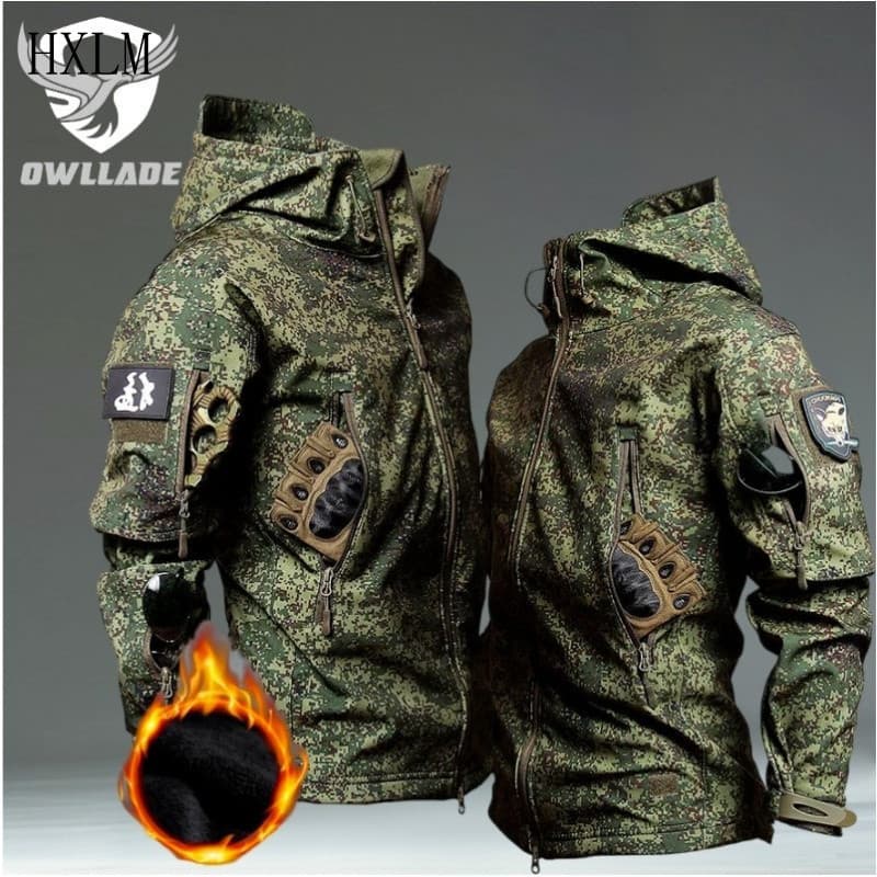 Jaqueta Tática Masculina Owlllade JT-IXJ-Camo In Rus02 Soft Shell Impermeável DKVD