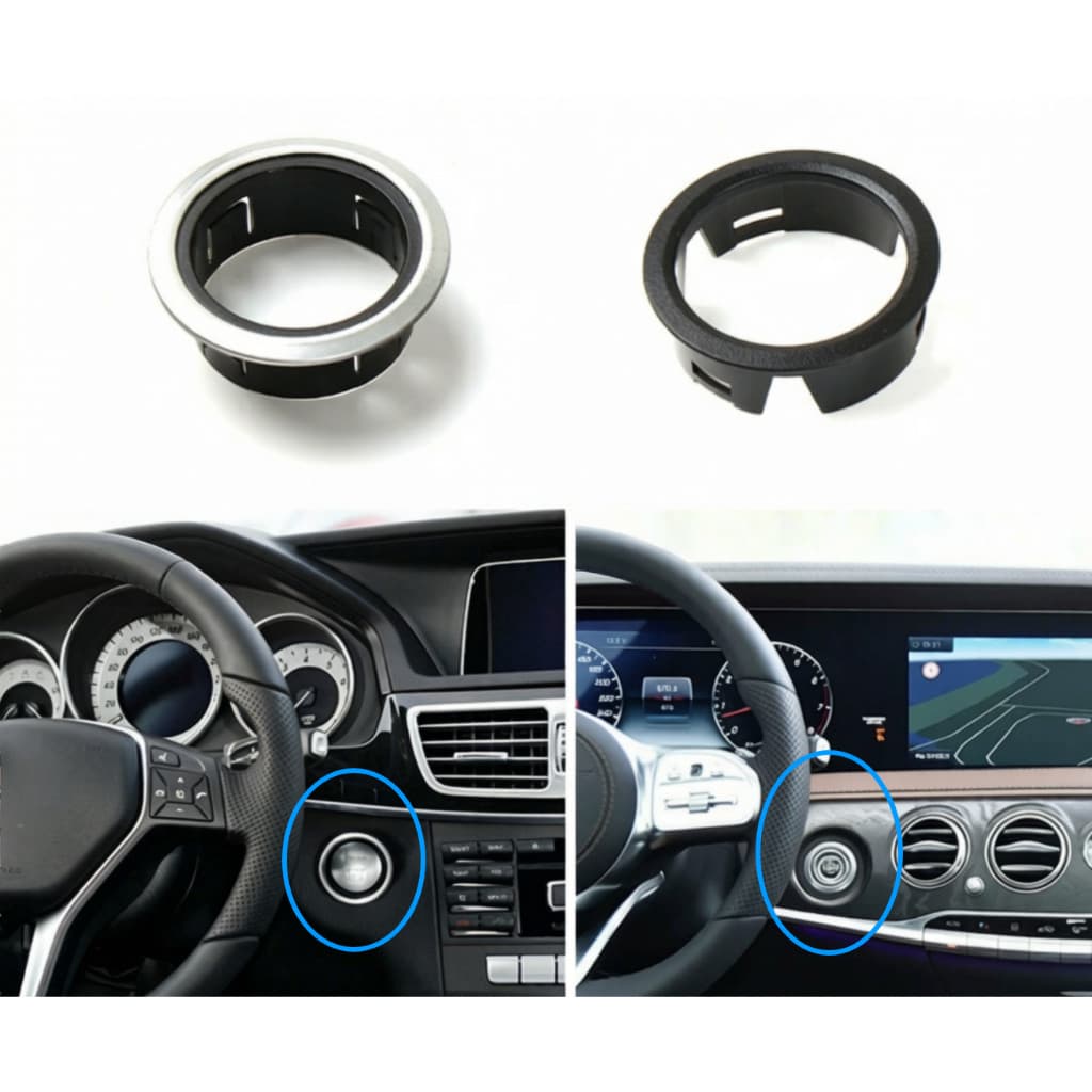 Adequado para Mercedes-Benz C-class W205 C180 botão de partida de um botão anel decorativo GLC-class W253 interruptor de