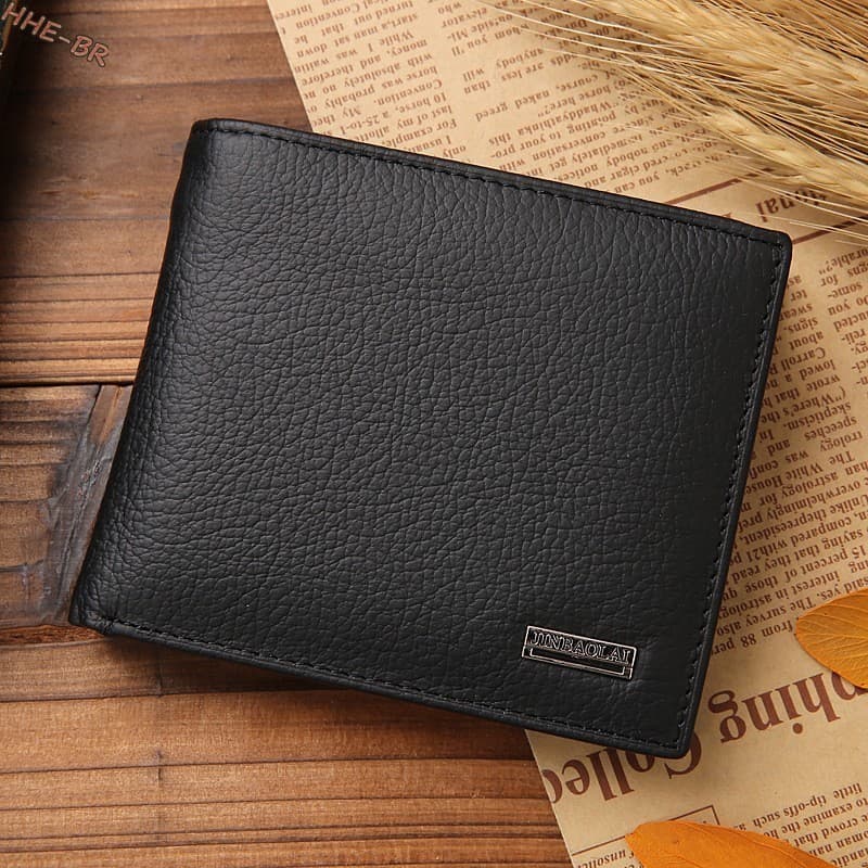 Carteira Masculina De Couro Genuíno-Bolsa Curta Siamcity