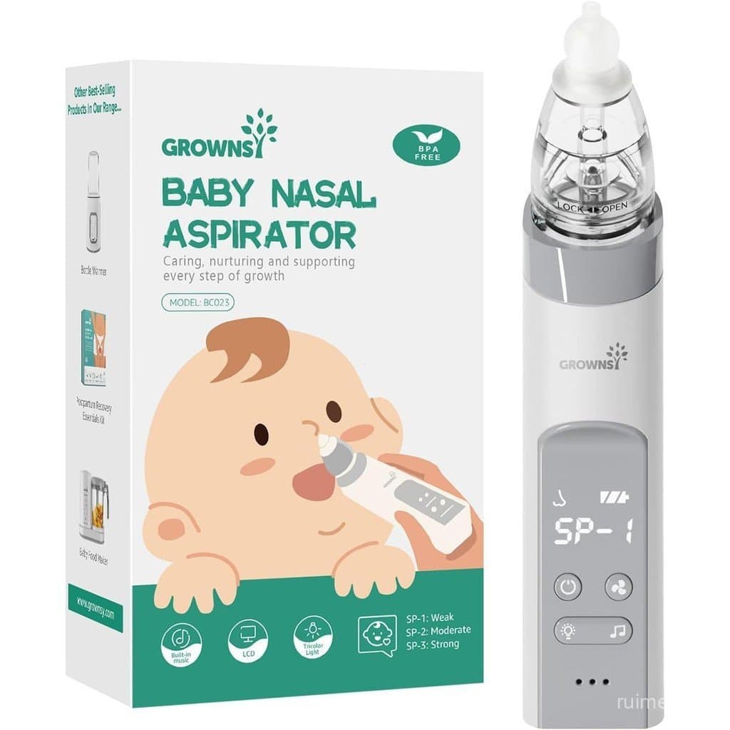 Aspirador Nasal para Recém-Nascidos Aspirador nasal profissional para crianças, equipado com 3 pontas de sucção de silic