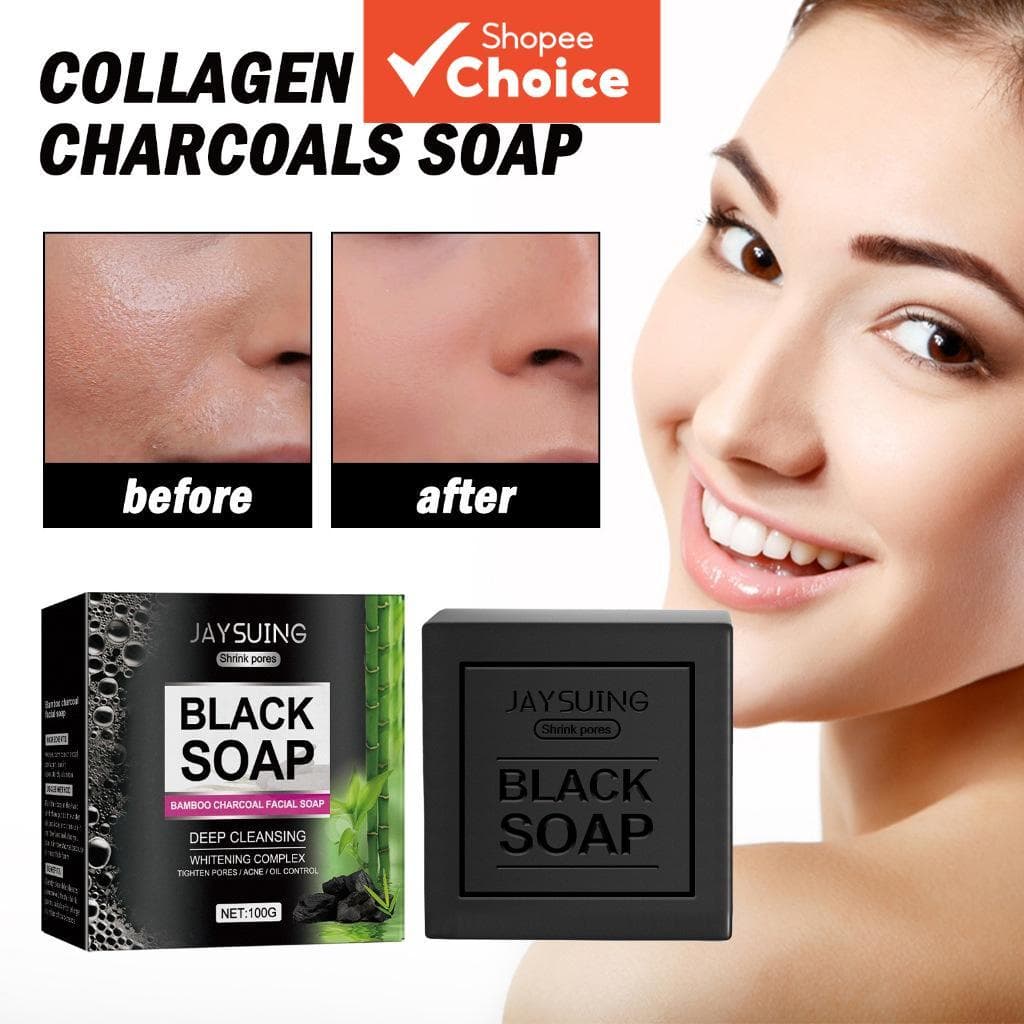 Sabonete Preto para Limpeza Profunda Facial, Sabonetes para Remoção de Acne e Cravos, Sabonetes Clareadores e