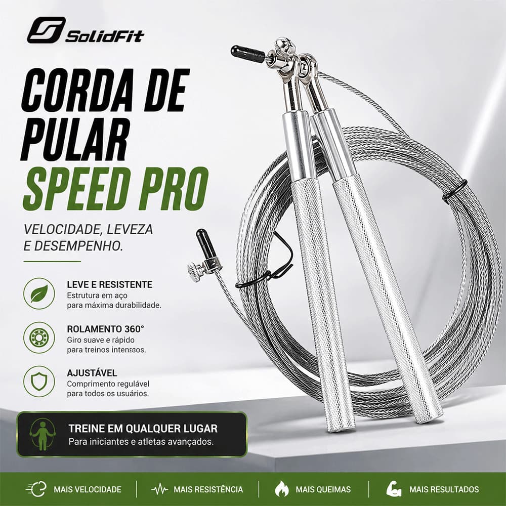 Soloever Corda de Pular de Aço Profissional com Rolamento Speed Crossfit para Musculação e Exercícios Entrega Rápida