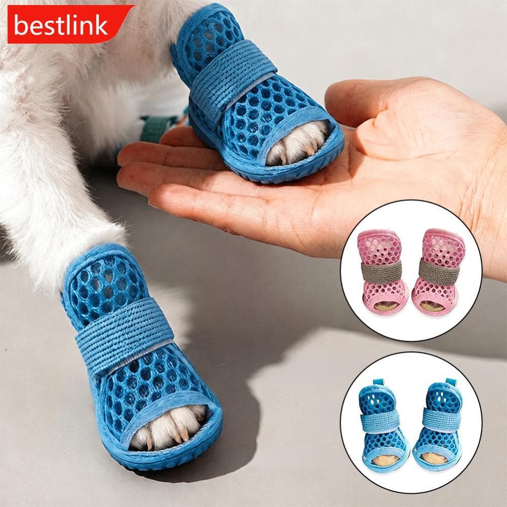 BESTLINK Sandálias De Malha Respirável Para Cães Pequenos Sapatos De Verão Animais De Estimação Com Sola Elástica Antide