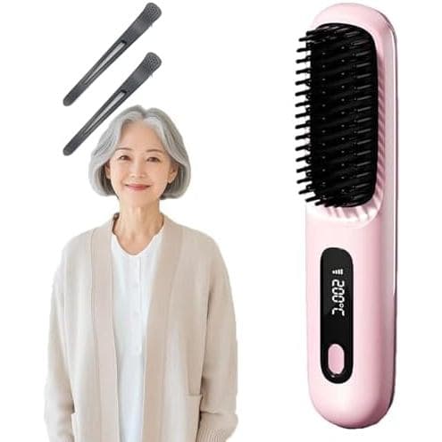 Escova de Estilização, Escova de Cabelo para Cabelos Curtos, Design Sem Fio, Leve - Ideal para Cabelos Finos e Planos (R