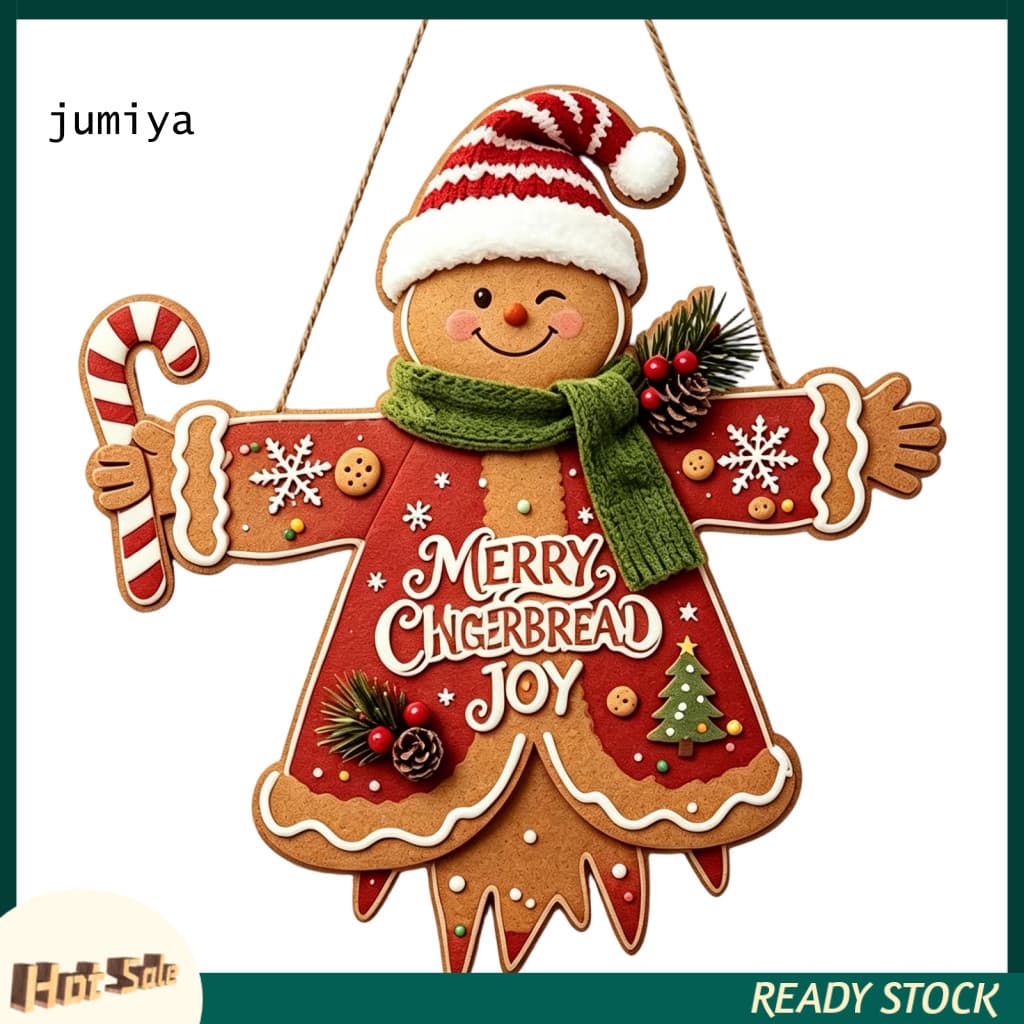 Christmas Door Decorations Holiday Wall Signs Wooden Hanging Pendant Cute Snowman Bear Penguin Cat Gingerbread Man Front
