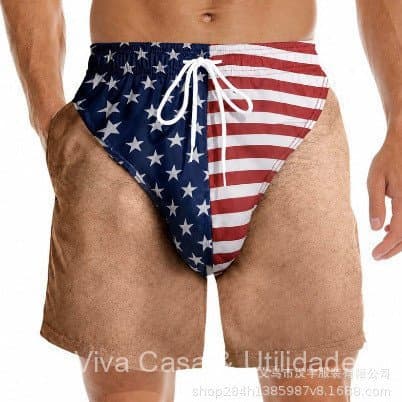 Novidade em estoque, shorts de praia masculinos estampados, personalizados e divertidos, para férias e uso casual.