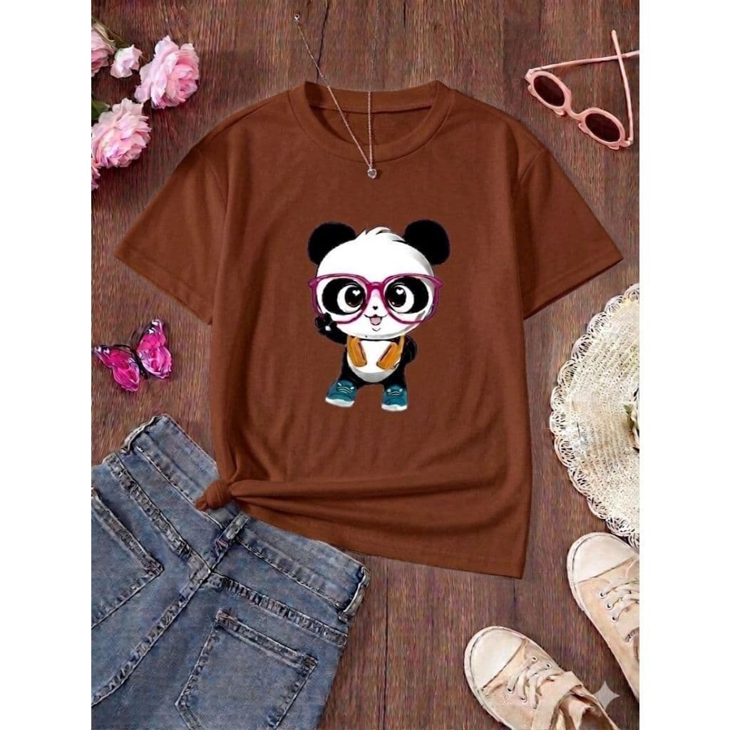 Camiseta Panda da Luluca Infantil Unissex Estampa Fofa e Exclusiva Camisa YouTuber Luluca Algodão juvenil,menina