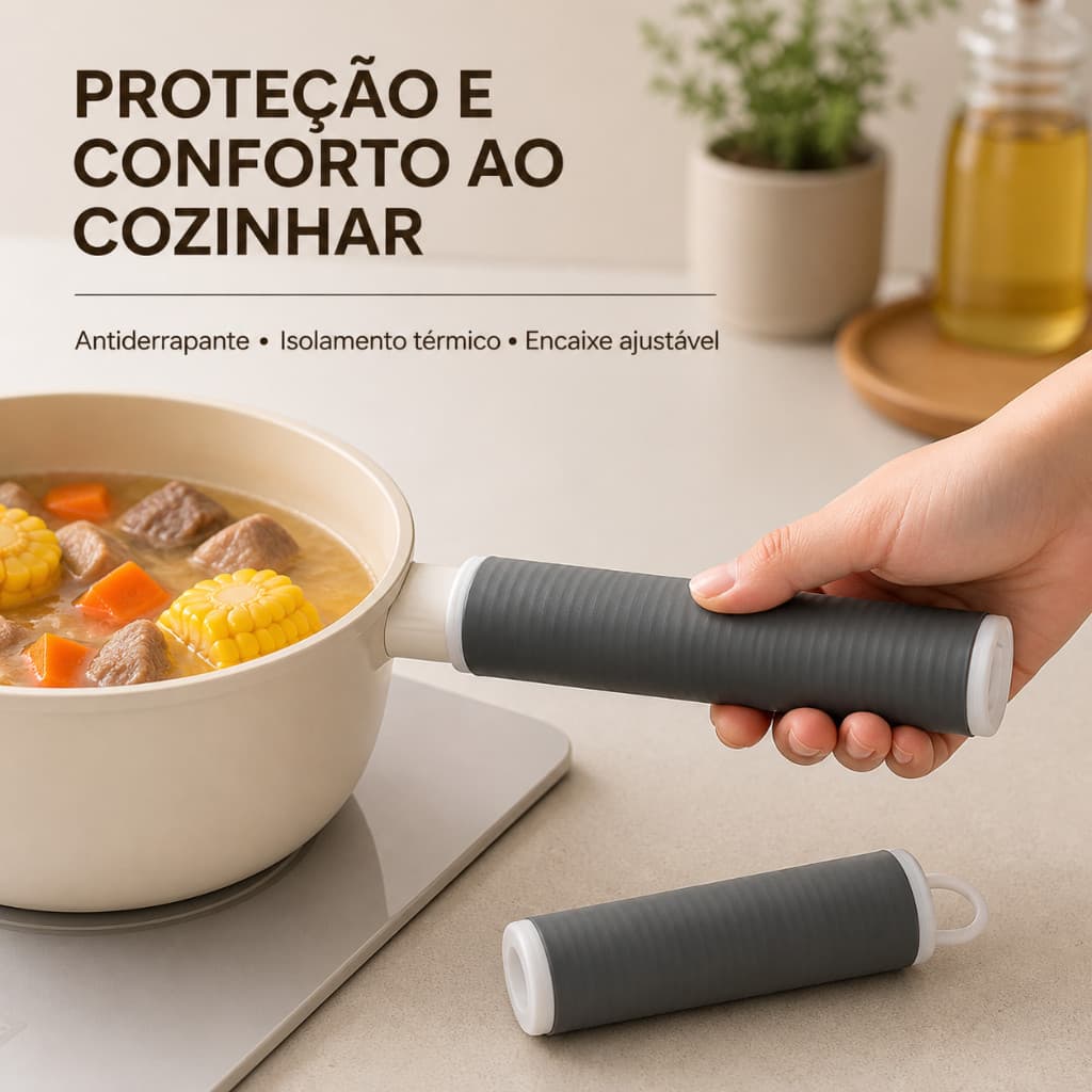 Revestimento Para Cabo Da Panela De Borracha Antiderrapante Capas De Isolamento Térmico Protetor Universal Anticalcário