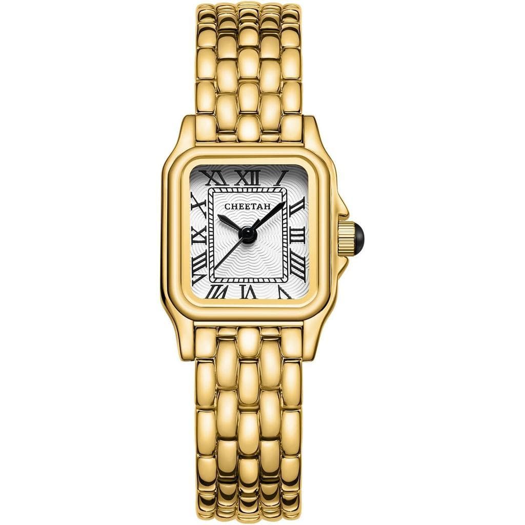 Relógio Feminino Mini Quadrado Mostrador Números Romanos Analógico Sofisticado Social Luxo