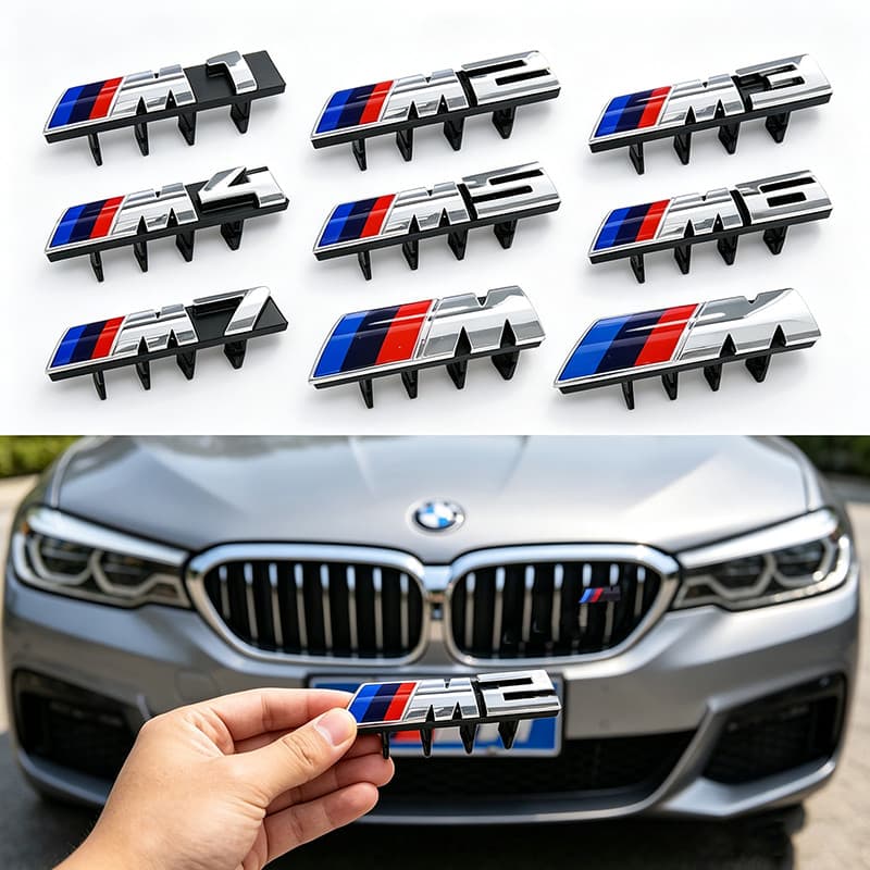 3D Emblema Dianteiro Do Carro Grade Capa Para BMW M1 M2 M3 M4 M5 M6 M7 X1 X2 X3 X4 X5 X6 E84 E83 F48 G01 F39 Acessórios